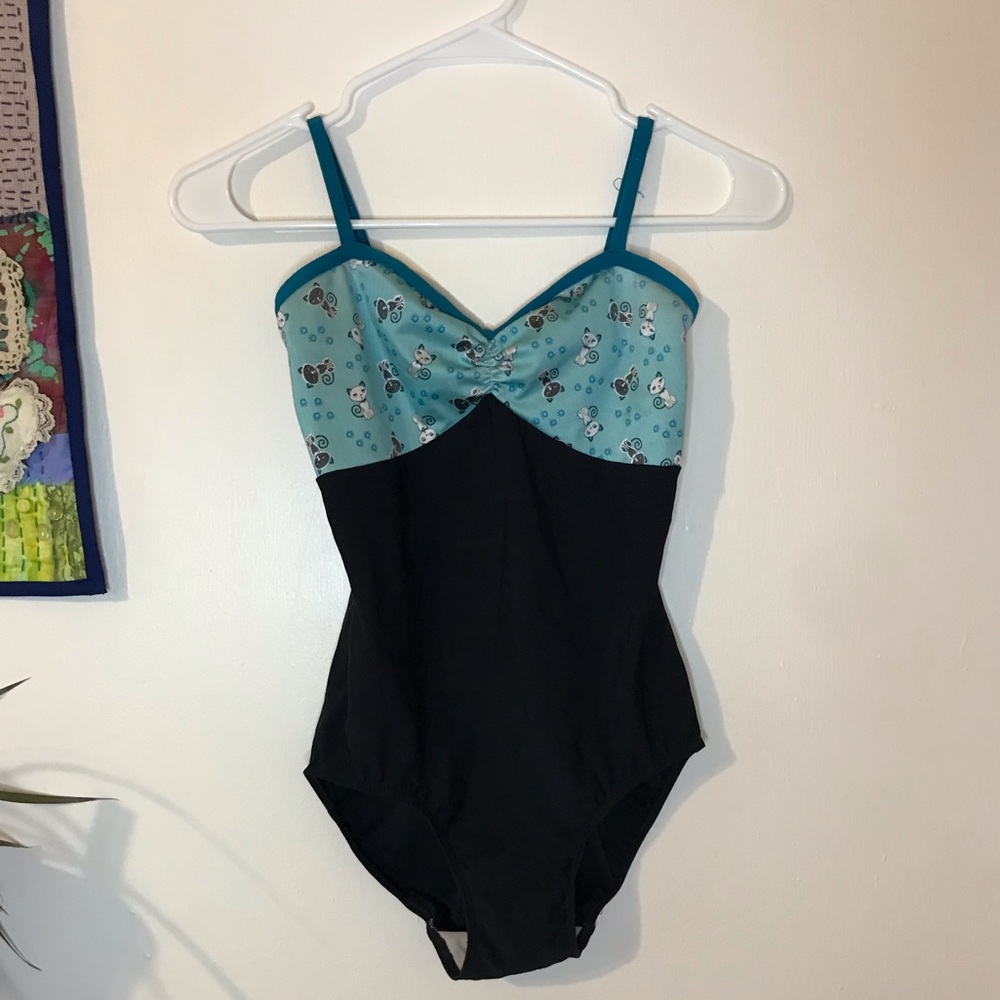 ELEVE cat print camisole leotard 🐱✨